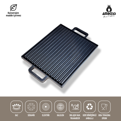 Amboss Neo Döküm Izgara Tavası 26x32 cm