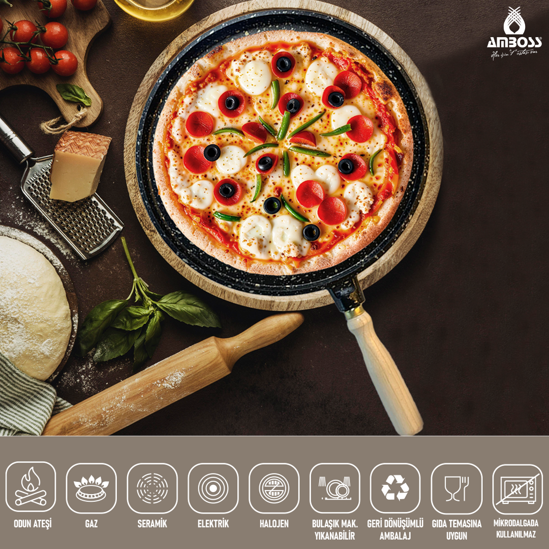 Olivin Döküm Granit Pizza Gözleme Tavası