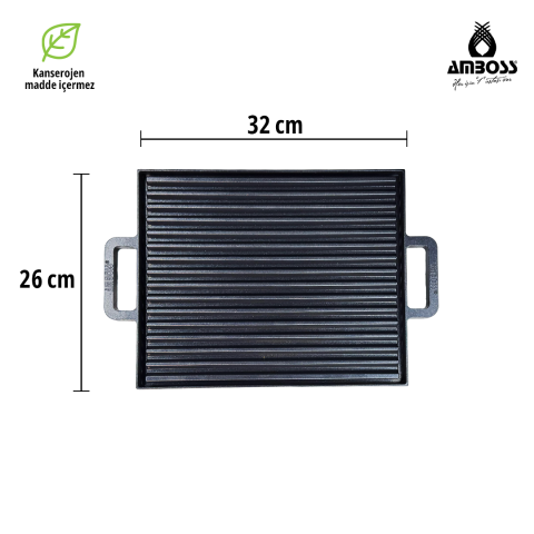 Amboss 11 Parça Izgara Gözleme Tava  Çelik Saklama Kabı ve Çaydanlık Piknik Seti