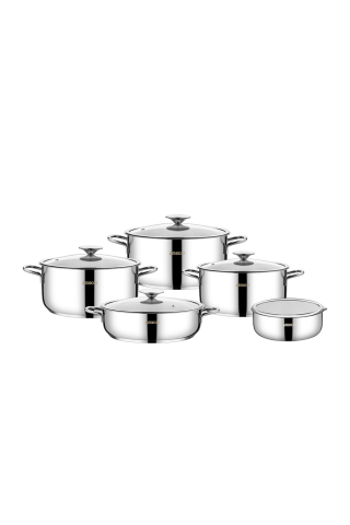 10 Parça Silver Store Paslanmaz Çelik Tencere ve Saklama Kabı