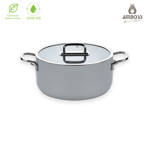 Amboss Sera Nova Seramik Yanmaz Yapışmaz Derin Tencere 20 cm – Gri