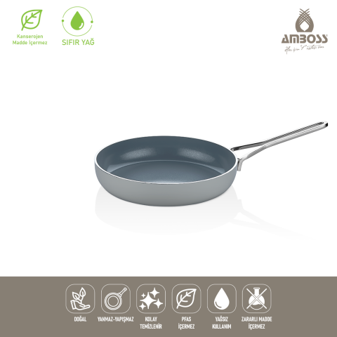 Amboss Sera Nova Yanmaz Yapışmaz Seramik Tava 26 cm – Gri