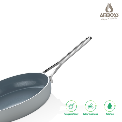 Amboss Sera Nova Yanmaz Yapışmaz Seramik Tava 30 cm – Gri