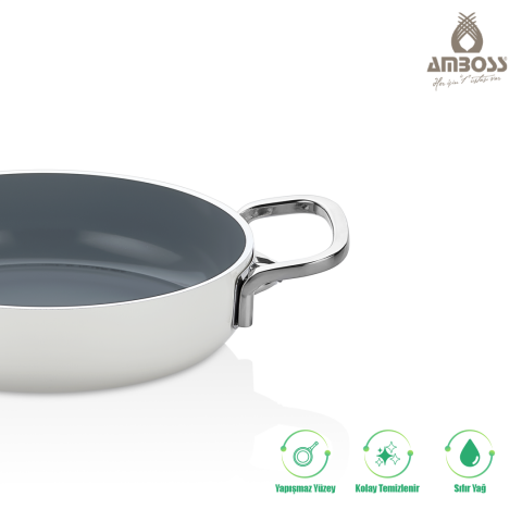 Amboss Sera Nova Yanmaz Yapışmaz Seramik Sahan 20 cm – Beyaz