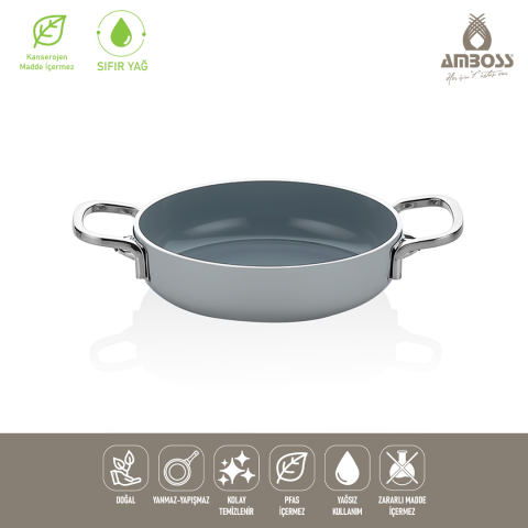 Amboss Sera Nova Yanmaz Yapışmaz Seramik Sahan 20 cm – Gri