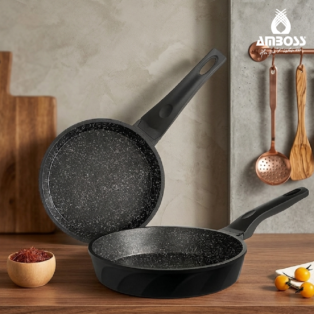 Amboss Kuvars 2 Parça Döküm Titanyum Kaplama Tava Seti 18-22 cm