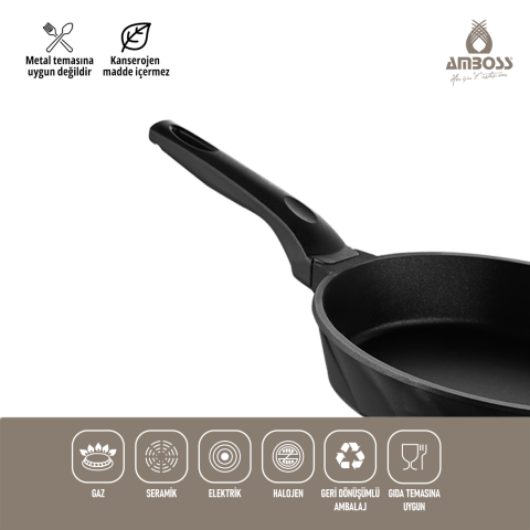 Amboss Kuvars 2 Parça Döküm Titanyum Kaplama Tava Seti 18-22 cm
