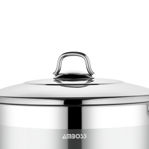 Amboss Saphire Paslanmaz Çelik 28 cm Çelik Kapaklı Derin Tencere