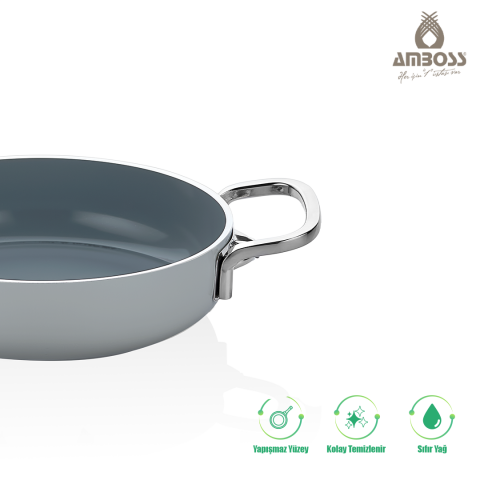 Amboss Sera Nova Yanmaz Yapışmaz Seramik Sahan 22 cm – Gri
