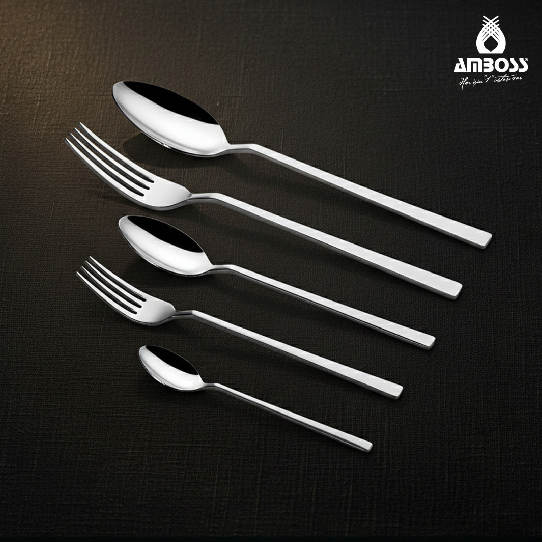 Amboss Lumix 60 Parça 12 Kişilik Paslanmaz Çelik Çatal Kaşık Bıçak Seti