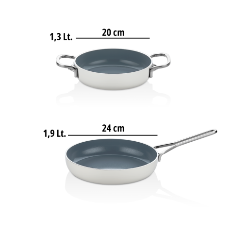 Amboss Sera Nova 2 Parça Seramik Tava Sahan Seti – Beyaz