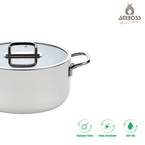 Amboss Sera Nova Mix 7 Parça Seramik Tencere Tava Sahan Seti – Beyaz