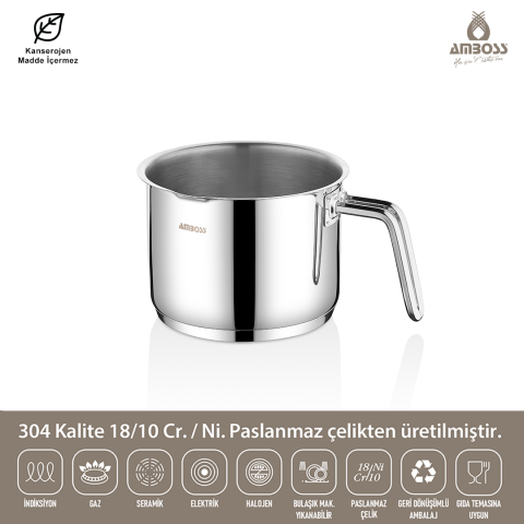 Amboss Nova Paslanmaz Çelik Sütlük Sosluk 16x12 cm