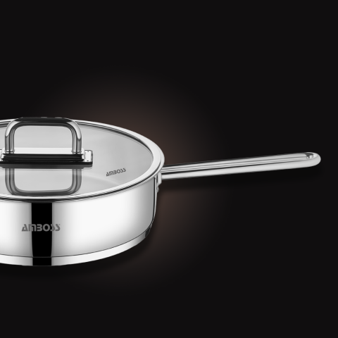 Amboss Nova 6 Parça Paslanmaz Çelik Cam Kapaklı Tencere Tava Seti