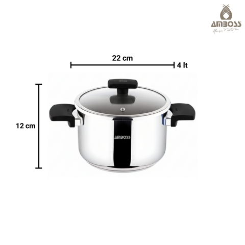 Amboss Cook Master 7 Parça Çok Fonksiyonlu Paslanmaz Çelik Buharlı Düdüklü Tencere Seti