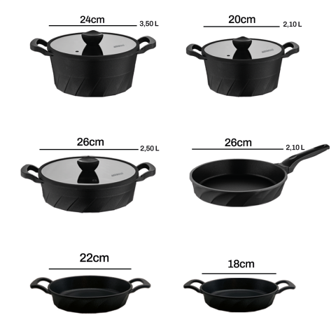 Amboss Mihfer 12 Parça Döküm Tencere Sahan Tava Çeyiz Seti