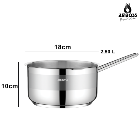 Amboss Saphire Paslanmaz Çelik Tüm Ocaklara Uygun 18 Cm Sosluk Sütlük