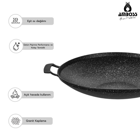 Amboss ProChef 2 Parça Döküm Izgara Gözleme Sac Tava