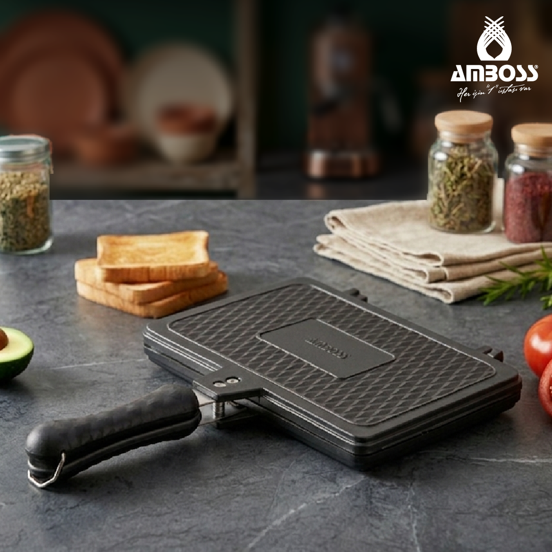 Amboss Vento Döküm Ocak Üstü Tost Makinesi – Siyah