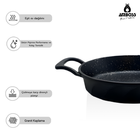 Amboss Vento 3 Parça Döküm 26 cm Tava 18-20 cm Sahan Seti