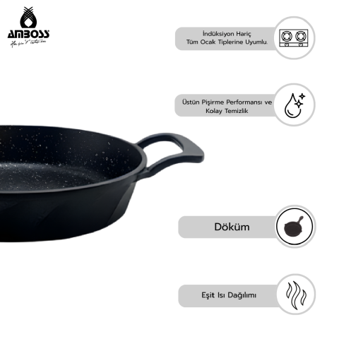 Amboss Vento 3 Parça Yanmaz Yapışmaz Titanyum Kaplama Sahan Omlet Seti