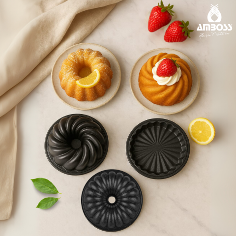 Amboss Mini Trio Döküm 3 Parça Mini Kek Kalıbı