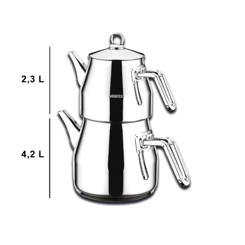 Amboss Steelmax 4 Parça Paslanmaz Çelik Çaydanlık