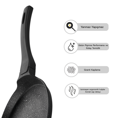 Amboss Vento Döküm Granit Kaplama 26 cm Krep Tavası