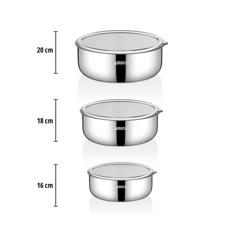 Amboss Elite 8 Parça Paslanmaz Çelik Saklama Kabı & Tava Seti