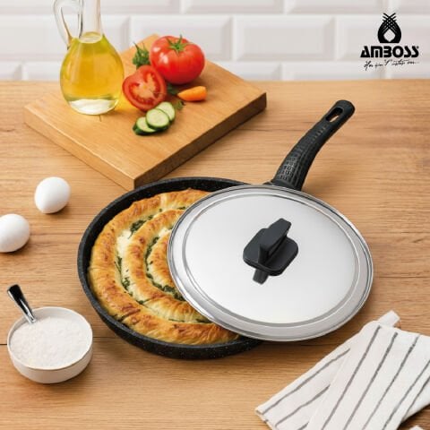 Amboss Döküm Granit Kapaklı Börek Tavası 34 cm