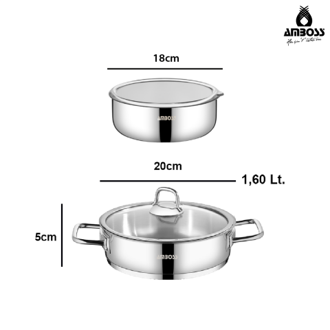 Amboss Master Class 6 Parça Paslanmaz Çelik Tencere Tava Saklama Kabı Seti