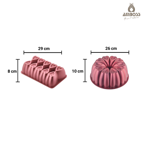 Amboss Ametist 2 Parça Döküm Kek Kalıbı ( Kırmızı )