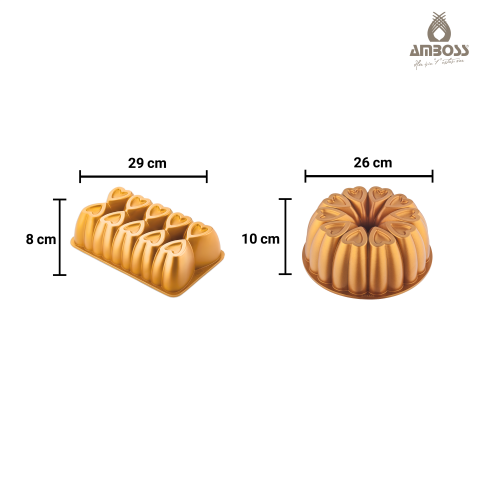Amboss Ametist 2 Parça Döküm Kek Kalıbı ( Gold )