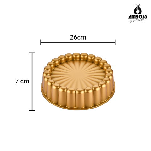 Amboss Ametist 26 cm Döküm Tart Kalıbı ( Gold )