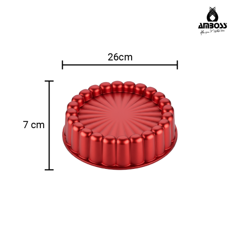 Amboss Ametist 26 cm Döküm Tart Kalıbı ( Kırmızı )
