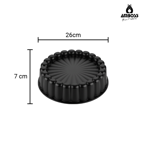 Ametist 26 cm Döküm Tart Kalıbı ( Siyah )