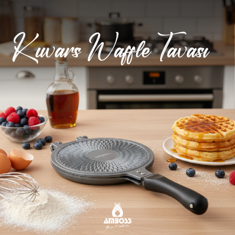 Amboss Kuvars Ocak Üstü Döküm Waffle Tavası 20 cm