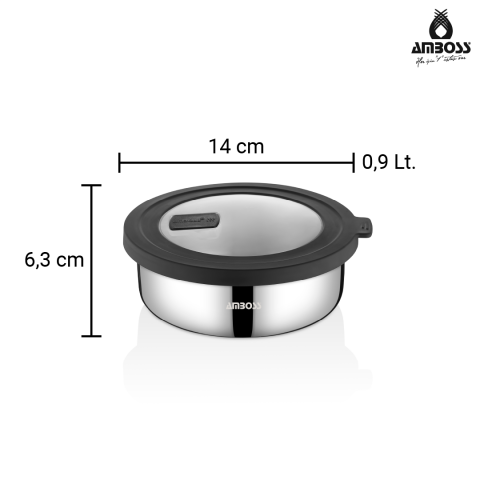 Amboss Nova 2 Parça Paslanmaz Çelik Saklama Kabı 14 cm