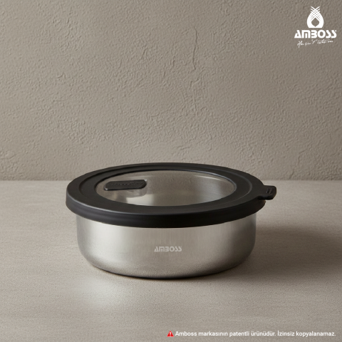 Amboss Nova 2 Parça Paslanmaz Çelik Saklama Kabı 16 cm