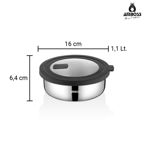 Amboss Nova 2 Parça Paslanmaz Çelik Saklama Kabı 16 cm