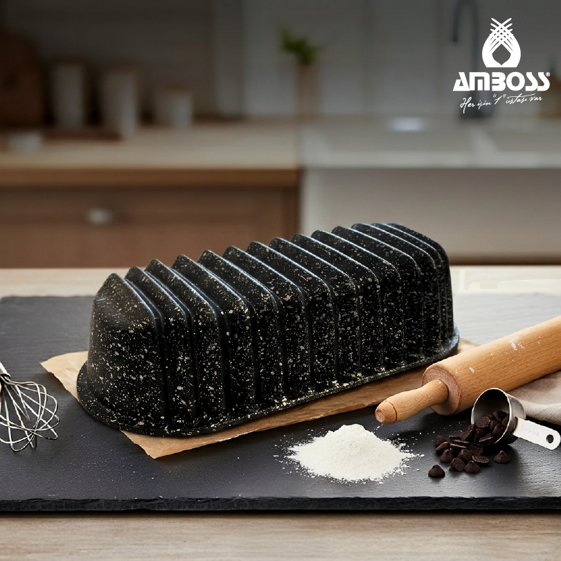 Amboss Rosa Döküm Baton Kek Kalıbı 34x12 cm
