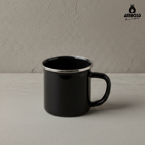 Amboss Crispella Emaye Kupa Bardak – Siyah