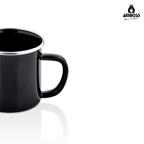 Amboss Crispella Emaye Kupa Bardak – Siyah