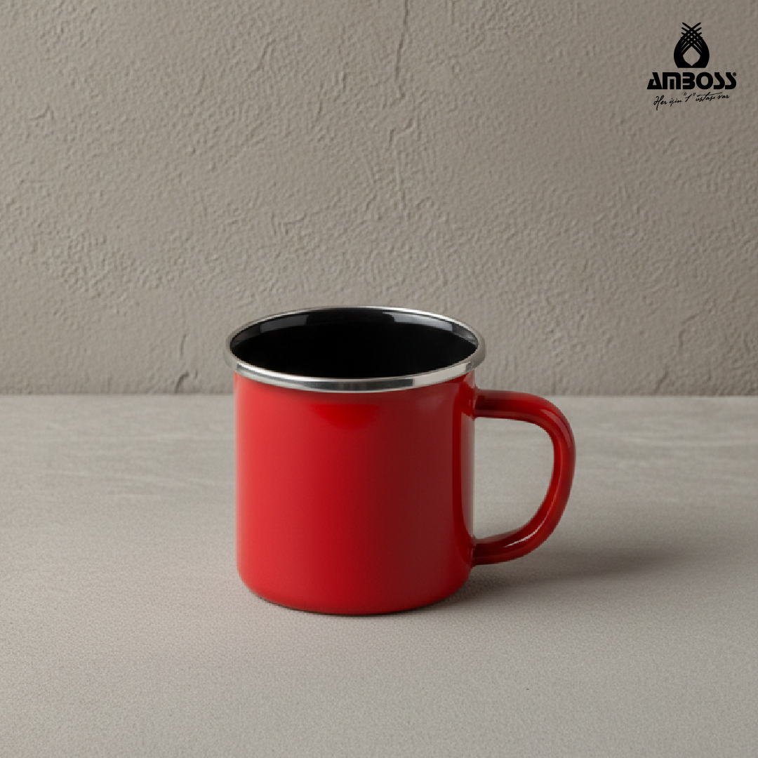 Amboss Crispella Emaye Kupa Bardak – Kırmızı