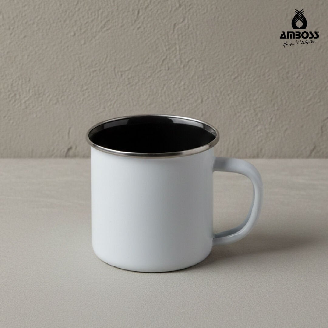 Amboss Crispella Emaye Kupa Bardak – Beyaz