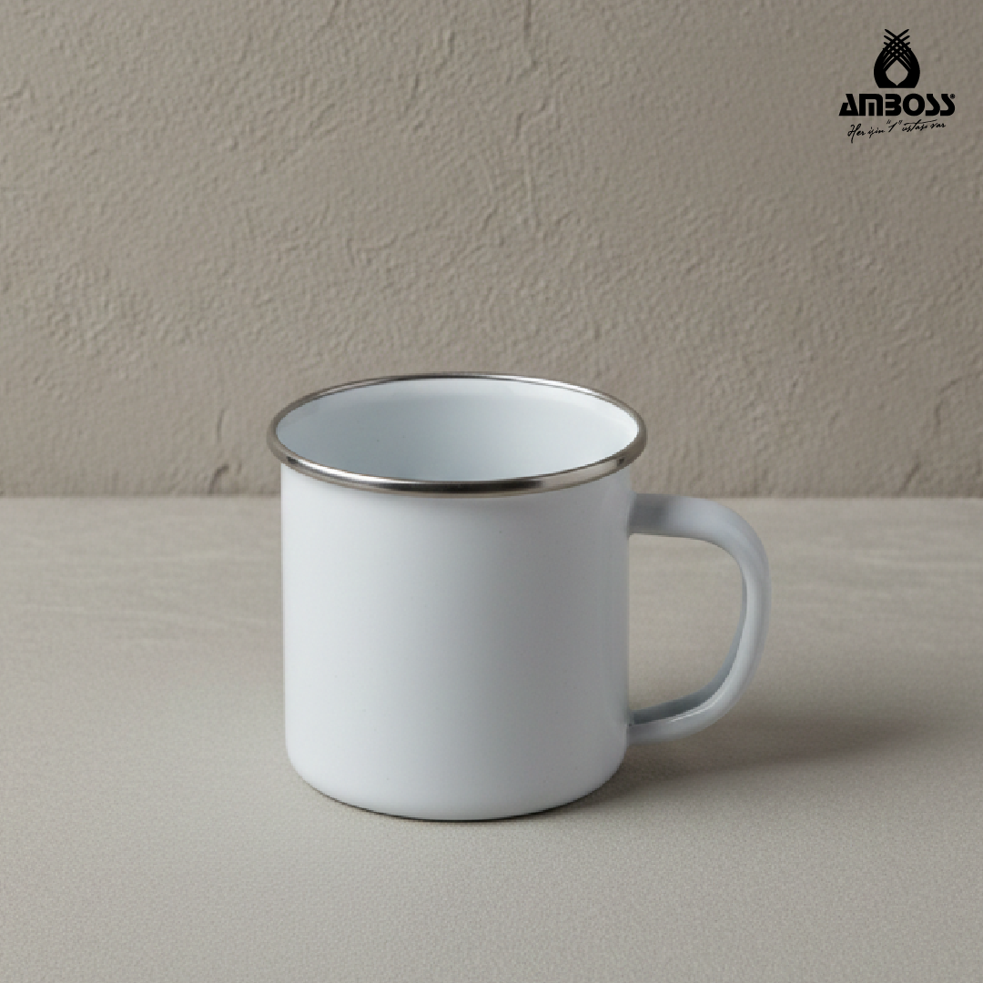 Amboss Crispella Emaye Kupa Bardak – Beyaz