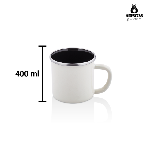 Amboss Crispella Emaye Kupa Bardak – Beyaz