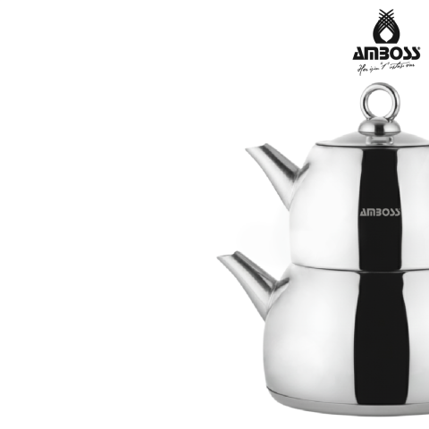 Amboss Viventea 4 Parça Paslanmaz Çelik Orta Boy Çaydanlık