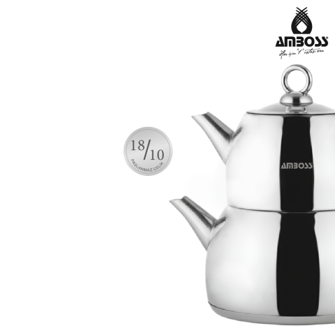 Amboss Viventea 4 Parça Paslanmaz Çelik Büyük Boy Çaydanlık