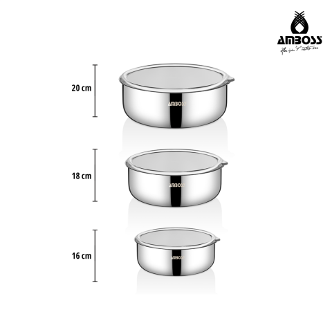 Amboss Ottimo 13 Parça Paslanmaz Çelik Tencere Saklama Kabı Seti